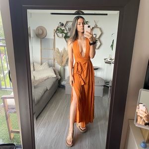 Orange maxi dress